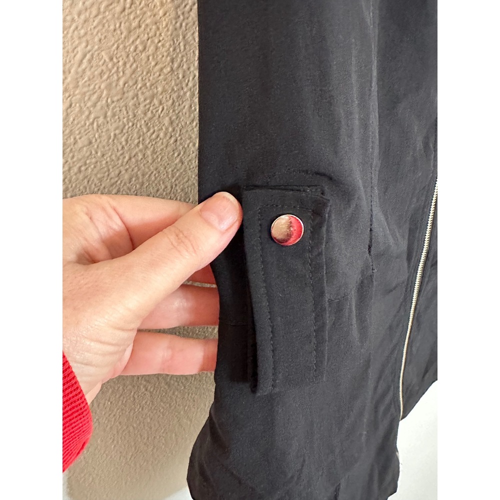 Dzhavael Couture Full Zip Vest Size XL Black Pockets Belted Lagenlook Travel - Picture 7 of 10
